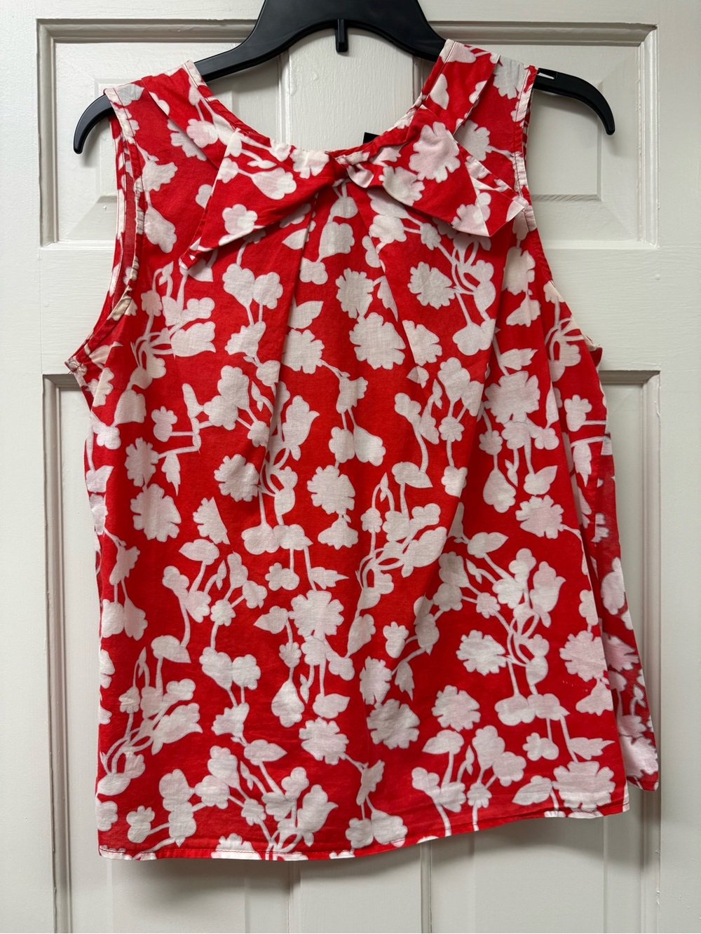 Mango Red Sleeveless Floral Bow-Back Camisole